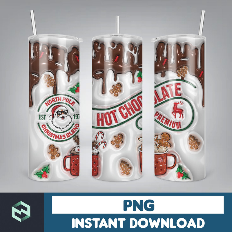 3D Inflated Christmas Tumbler Wrap Design Download PNG, 20 Oz Digital Tumbler Wrap PNG Instant Download (46).jpg