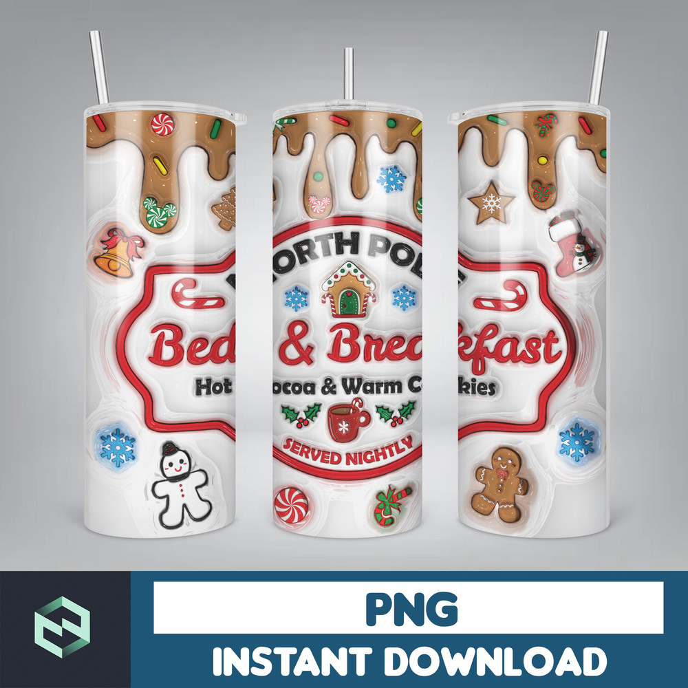 3D Inflated Christmas Tumbler Wrap Design Download PNG, 20 Oz Digital Tumbler Wrap PNG Instant Download (50).jpg