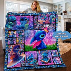 personalized disney stitch quilt fleece blanket disney lilo and stitch bedding set disney stitch birthday gifts stitch