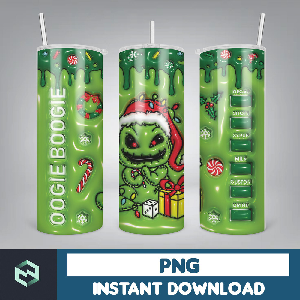 3D Inflated Christmas Tumbler Wrap Design Download PNG, 20 Oz Digital Tumbler Wrap PNG Instant Download (52).jpg