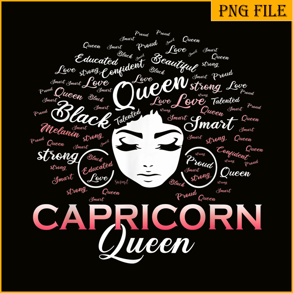 CPB28102306-Black Women PNG Capricorn Queen PNG January Birthday PNG.png