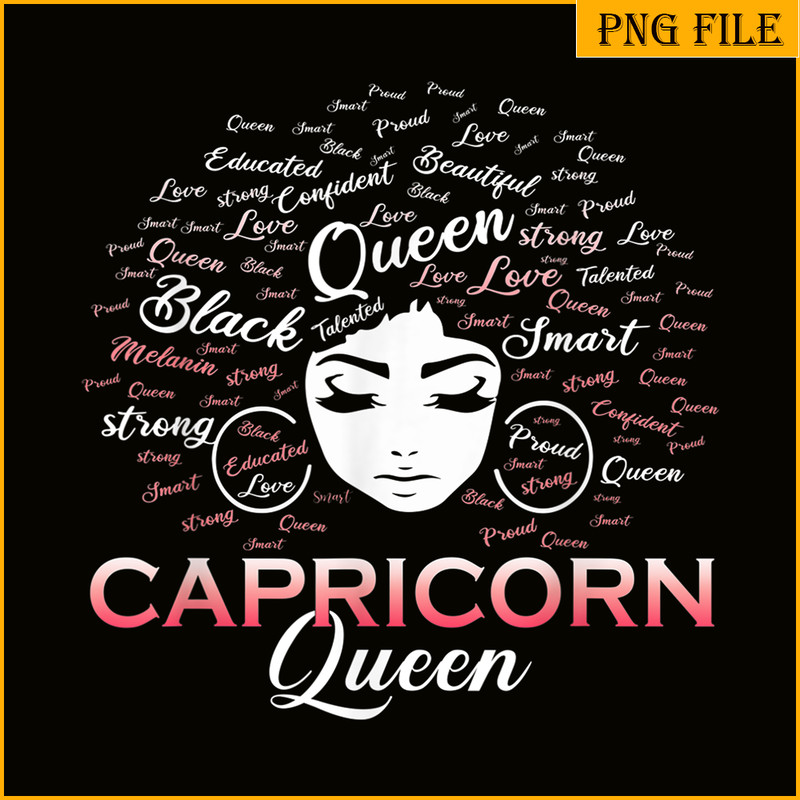 CPB28102306-Black Women PNG Capricorn Queen PNG January Birthday PNG.png