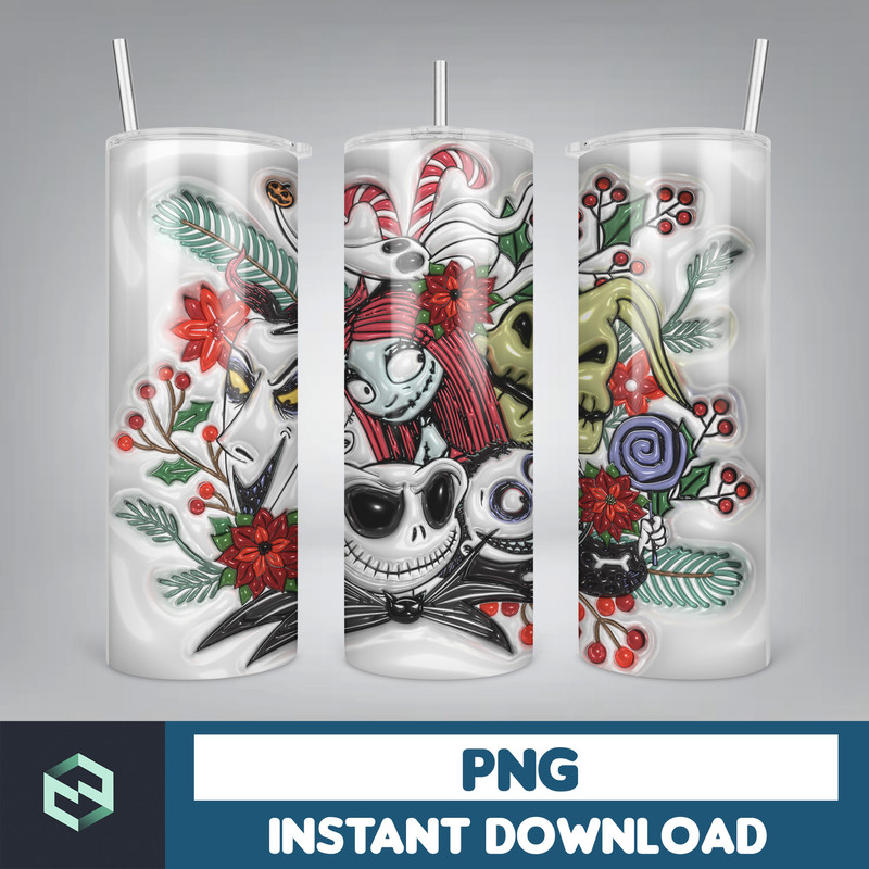 3D Inflated Christmas Tumbler Wrap Design Download PNG, 20 Oz Digital Tumbler Wrap PNG Instant Download (60).jpg