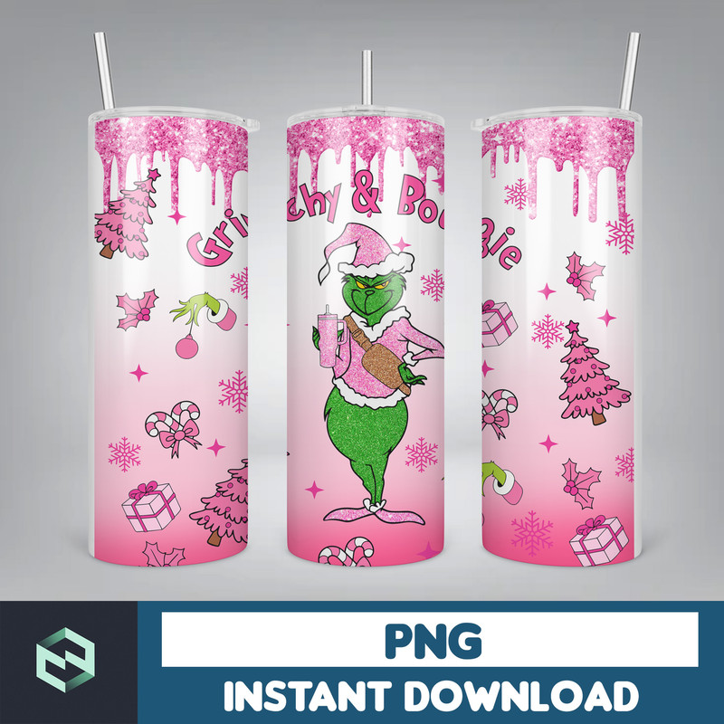 3D Inflated Christmas 20oz Skinny Tumbler, Pink Christmas 3D Puffy Tumbler, Christmas Movies, Stole Christmas 20oz Tumbler Wrap (13).jpg