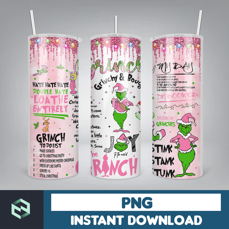 3D Inflated Christmas 20oz Skinny Tumbler, Pink Christmas 3D Puffy Tumbler, Christmas Movies, Stole Christmas 20oz Tumbler Wrap (14).jpg
