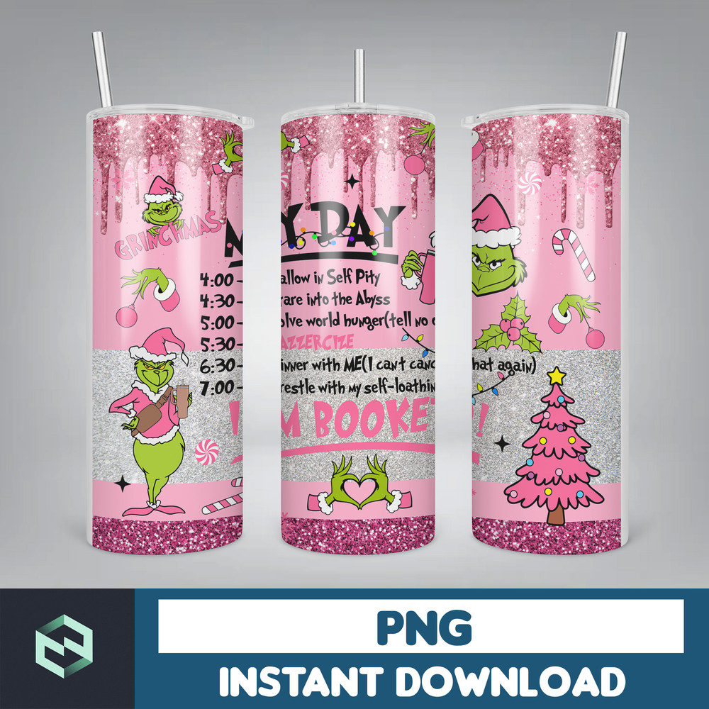 3D Inflated Christmas 20oz Skinny Tumbler, Pink Christmas 3D Puffy Tumbler, Christmas Movies, Stole Christmas 20oz Tumbler Wrap (24).jpg
