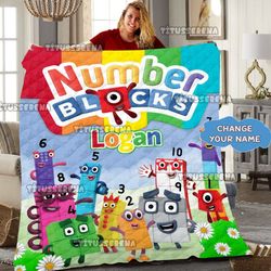 personalized numberblocks quilt blanket numberblocks bedding set, numberblocks christmas gifts birthday gifts for kids -