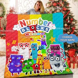 personalized numberblocks quilt blanket numberblocks bedding set, numberblocks christmas gifts birthday gifts for kids..