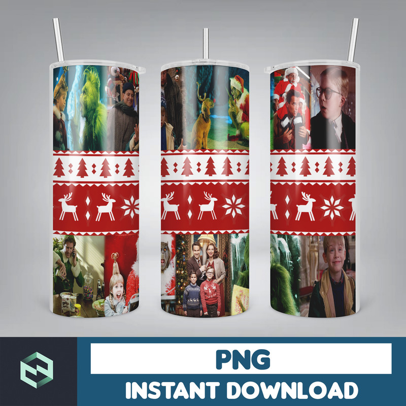 3D Inflated Christmas 20oz Skinny Tumbler, Pink Christmas 3D Puffy Tumbler, Christmas Movies, Stole Christmas 20oz Tumbler Wrap (36).jpg
