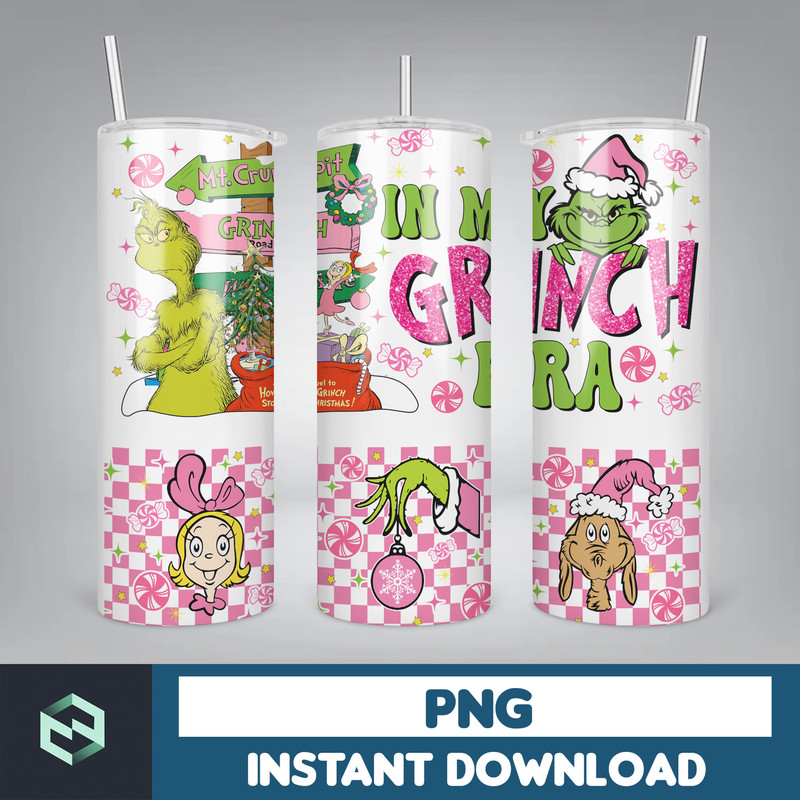 3D Inflated Christmas 20oz Skinny Tumbler, Pink Christmas 3D Puffy Tumbler, Christmas Movies, Stole Christmas 20oz Tumbler Wrap (50).jpg