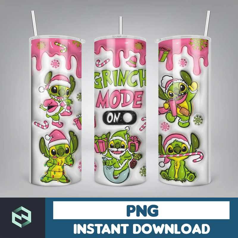 3D Inflated Christmas 20oz Skinny Tumbler, Pink Christmas 3D Puffy Tumbler, Christmas Movies, Stole Christmas 20oz Tumbler Wrap (53).jpg