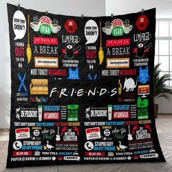 friends tv show premium fleece blanket, thank you for the memories, friends tv series fleece blanket,friends film lovers