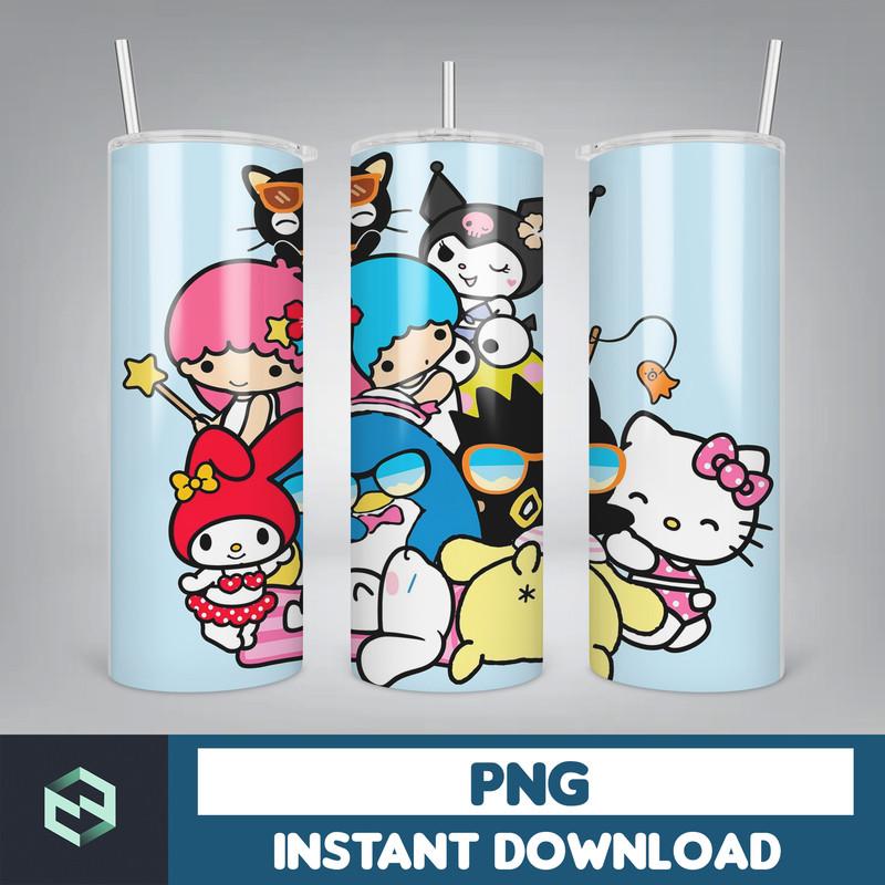 Kitty Coffee Tumbler, Cartoon Tumbler, Tumbler Wrap, Spring Flower Pink Cat PNG, 20oz Straight Skinny Wrap, Full Tumbler Wrap (32).jpg