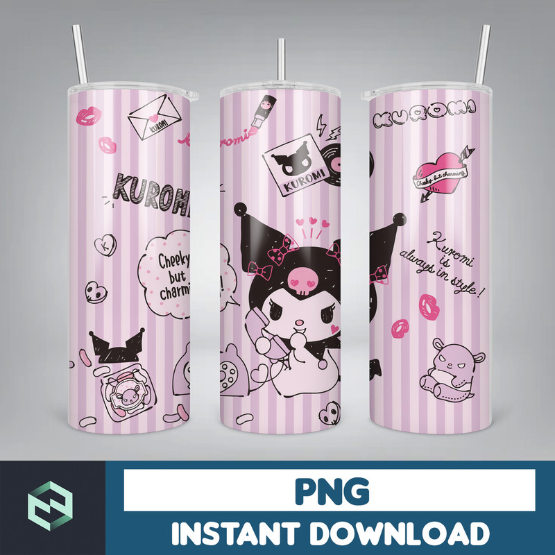 Kitty Coffee Tumbler, Cartoon Tumbler, Tumbler Wrap, Spring Flower Pink Cat PNG, 20oz Straight Skinny Wrap, Full Tumbler Wrap (41).jpg