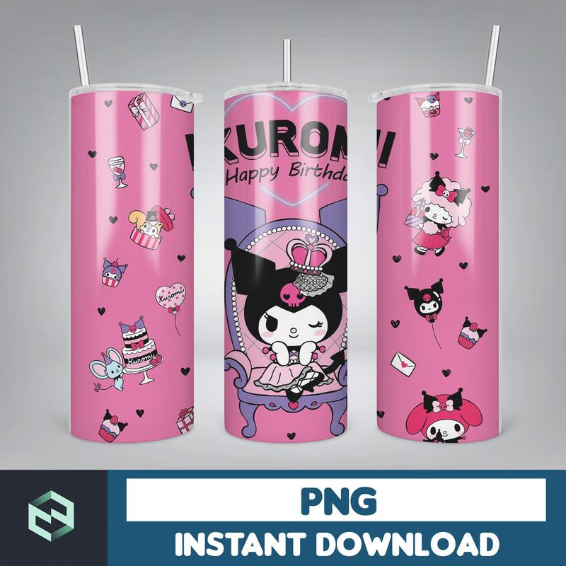 Kitty Coffee Tumbler, Cartoon Tumbler, Tumbler Wrap, Spring Flower Pink Cat PNG, 20oz Straight Skinny Wrap, Full Tumbler Wrap (45).jpg
