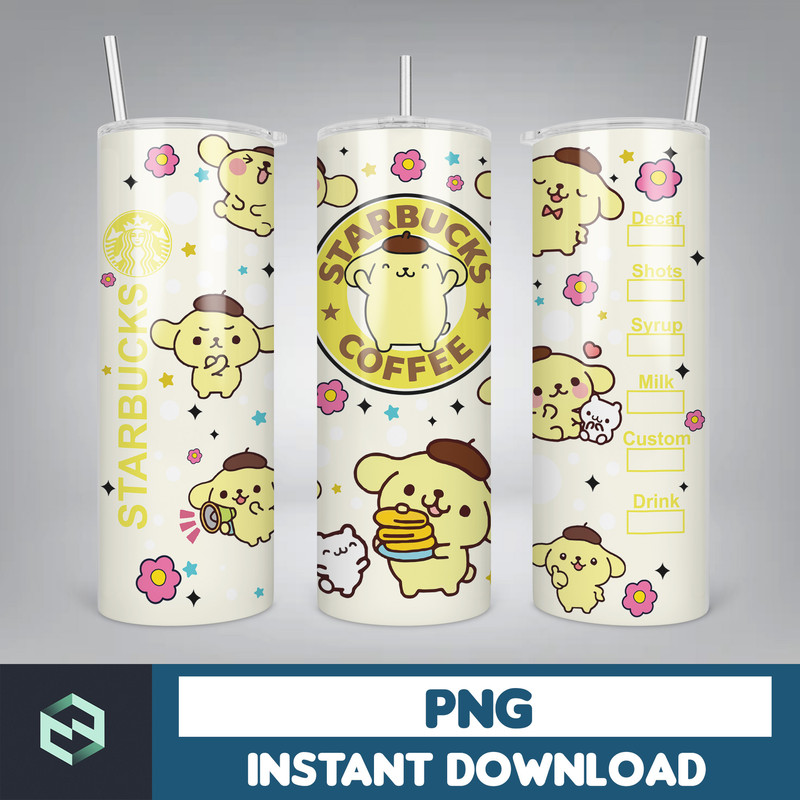 Kitty Coffee Tumbler, Cartoon Tumbler, Tumbler Wrap, Spring Flower Pink Cat PNG, 20oz Straight Skinny Wrap, Full Tumbler Wrap (47).jpg