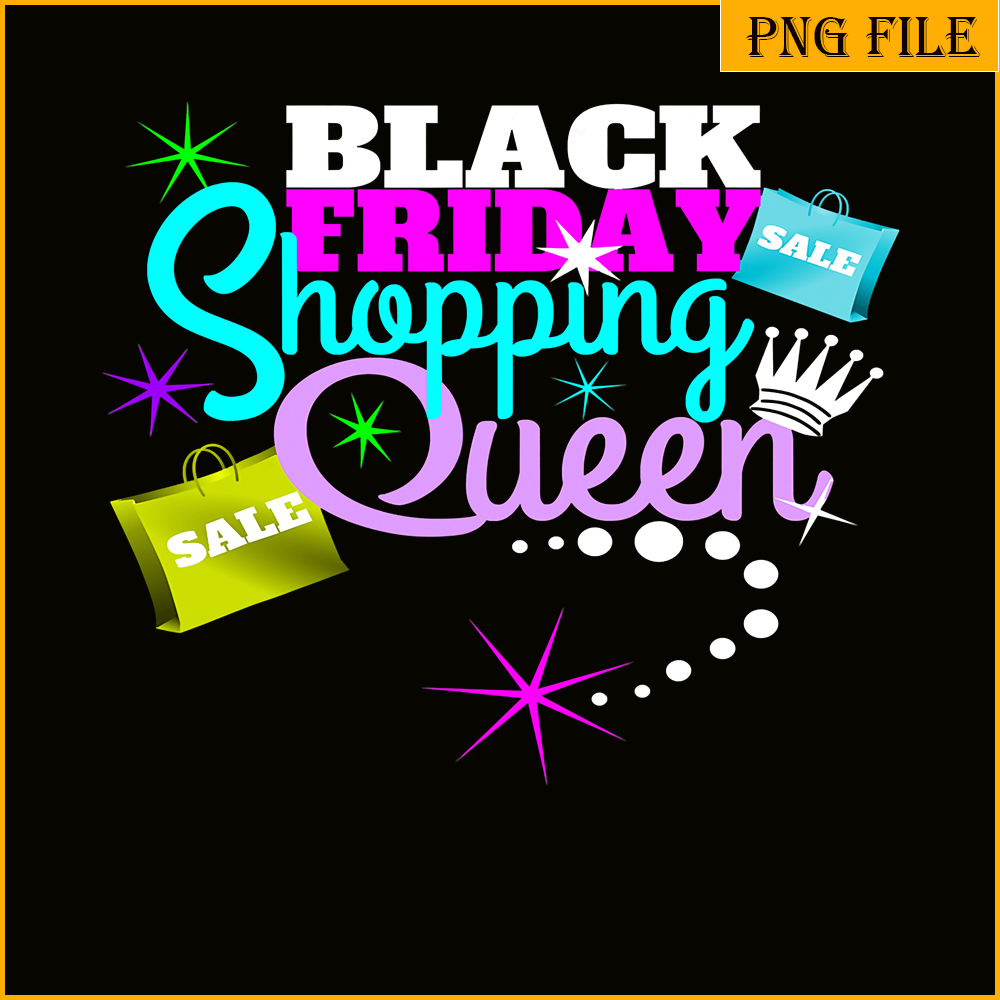 QUE031123106-Black Friday Shopping Queen PNG, Friday Sale PNG, Queen Shopping PNG.png