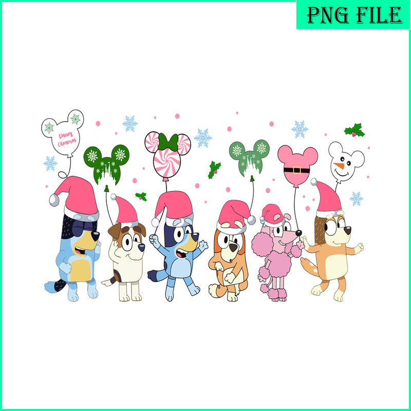 CRM13112304-Bluey Family Christmas PNG, Christmas Tree PNG, Bluey And Santa Claus PNG.png