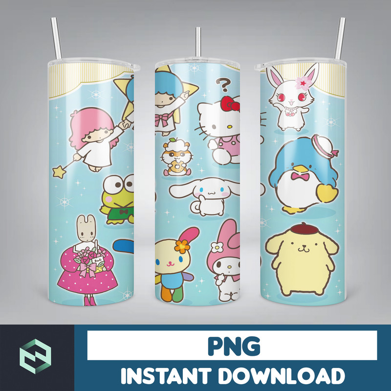 Kitty Coffee Tumbler, Cartoon Tumbler, Tumbler Wrap, Spring Flower Pink Cat PNG, 20oz Straight Skinny Wrap, Full Tumbler Wrap (56).jpg