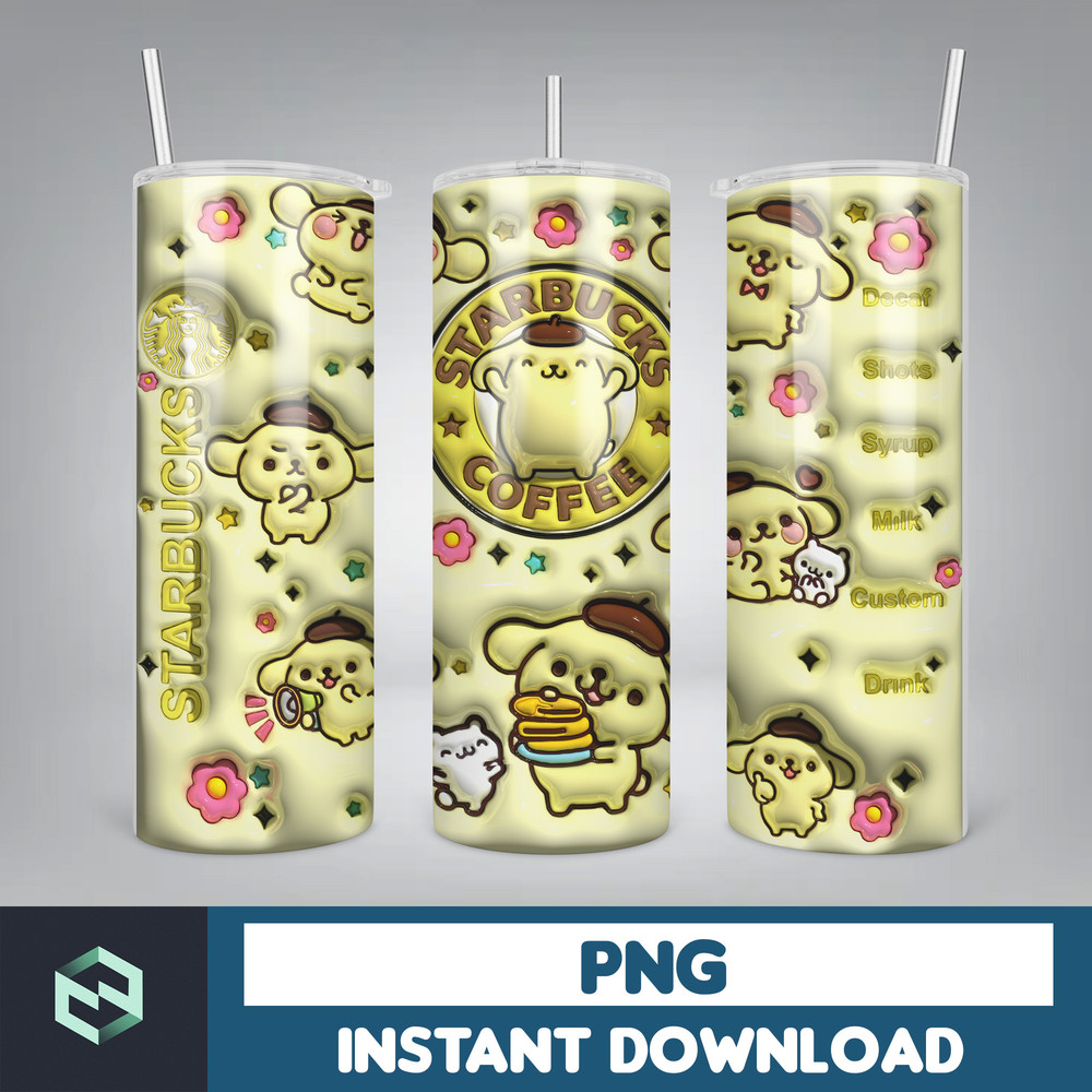 Kitty Coffee Tumbler, Cartoon Tumbler, Tumbler Wrap, Spring Flower Pink Cat PNG, 20oz Straight Skinny Wrap, Full Tumbler Wrap (6).jpg