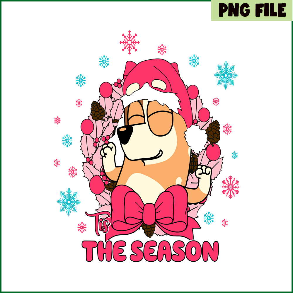 CRM13112315-Bingo Tis The Season PNG, Christmas Day PNG, Bluey And Santa Claus PNG.png