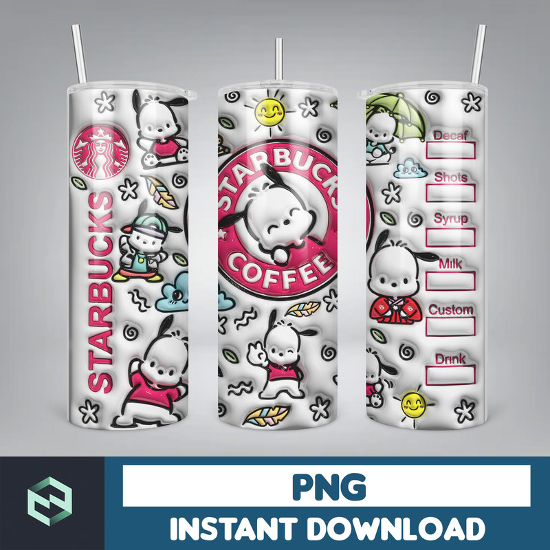 Kitty Coffee Tumbler, Cartoon Tumbler, Tumbler Wrap, Spring Flower Pink Cat PNG, 20oz Straight Skinny Wrap, Full Tumbler Wrap (8).jpg