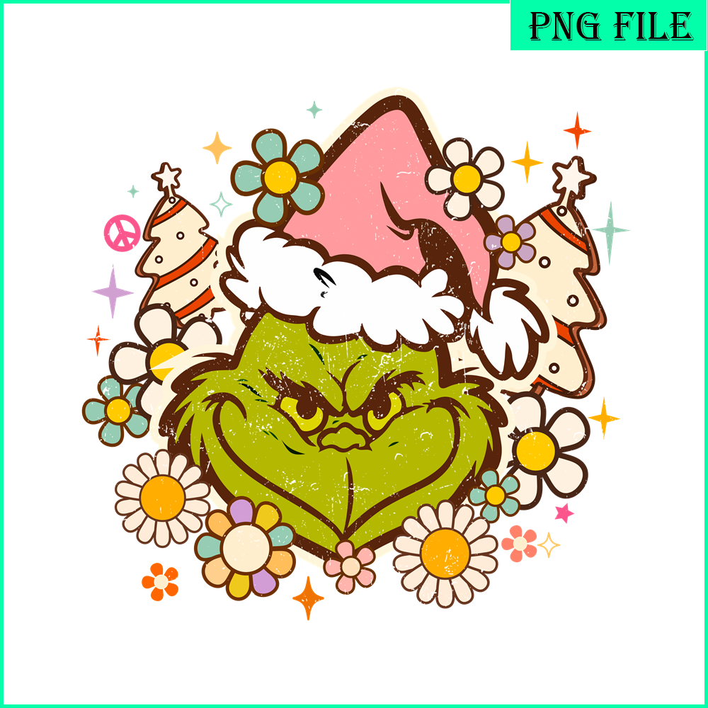CRM13112340-Grinch And Sweet Christmas PNG, Grinch Flower PNG, Christmas Days PNG.png