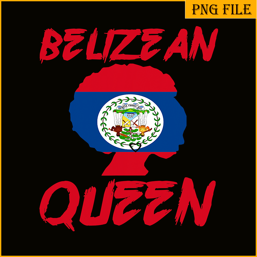 QUE03112349-Belizean Queen PNG, Flag Afro PNG, Black Queen PNG.png