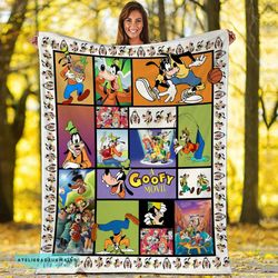 a goofy movie characters goofy moods christmas gift fleece blanket, fleece blanket christmas gifts,goofy fleece blanket,