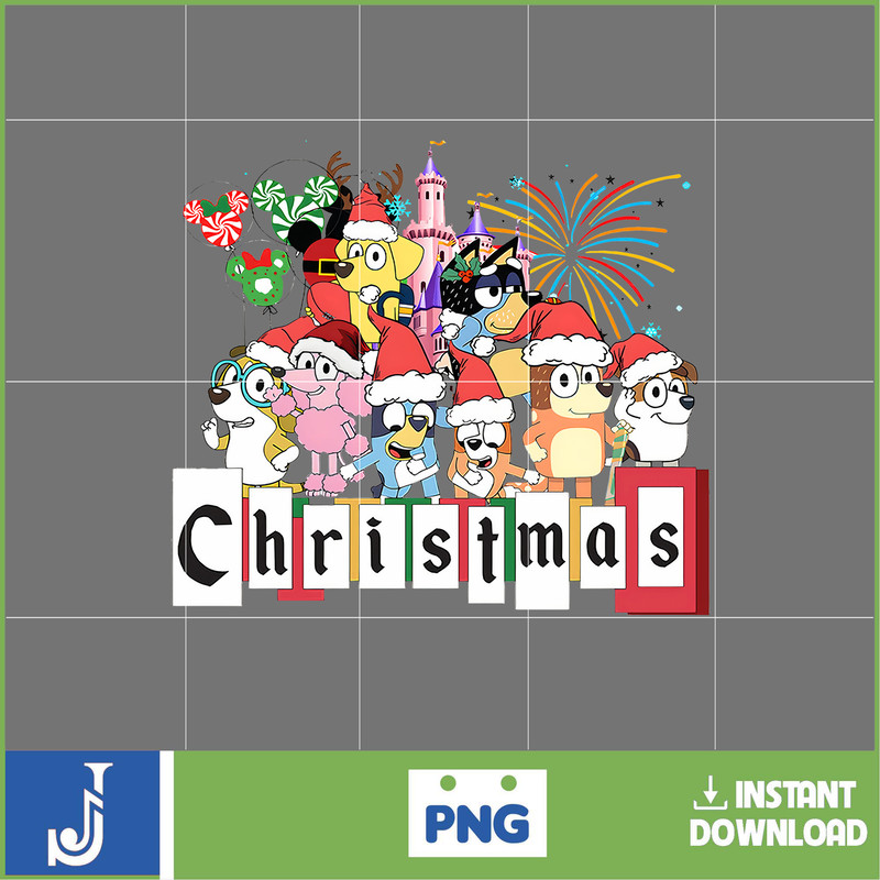 Christmas Family Shirt Design Png, Blue Dog Family Png, Christmas Cartoon Png, Christmas Magical Sublimation (15).jpg