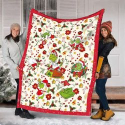 christmas grinch sherpa fleece blanket, christmas blanket, grinch face blanket, christmas gifts, grinch christmas blanke