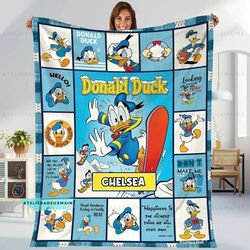 donald duck blanket custom name blanket christmas blanket halloween customized tapestry personalized blankets diy birthd