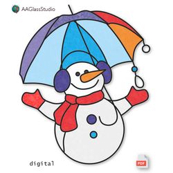 Stained Glass Snowman Pattern Christmas Stained Glass PDF 2024