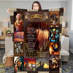 native american pattern fleece sherpa blanket, native american christmas blanket, christmas gift, native american blanke