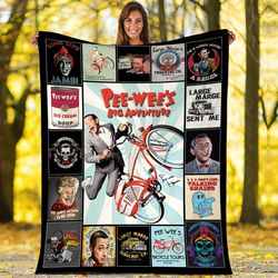 pee wee's big adventure fleece blanket, christmas gifts blanket, christmas movie blanket, christmas gifts, movie christm