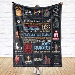 personalised friends blanket tv show, friends blanket with dialogues for friends merchandise fan, best gift for holiday.