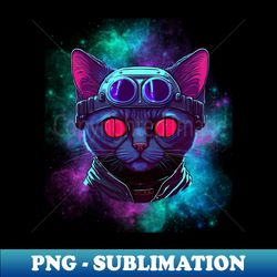 galaxy cat pilot space kitten - Elegant Sublimation PNG Download - Transform Your Sublimation Creations