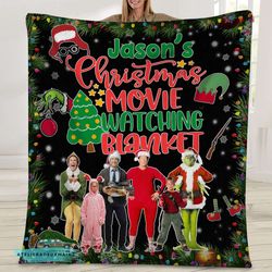 personalized santa ralphie clark griswold grinch kevin mcallister fleece sherpa blanket,national lampoon's christmas vac