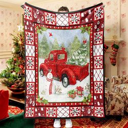 red truck snowman blanket, christmas tree blanket, christmas snowman fleece blanket, daughter blanket, christmas gifts ,