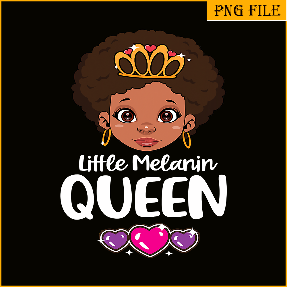 QUE15112337-Little Melanin Queen PNG, School Queen PNG, Melanin Girls PNG.png