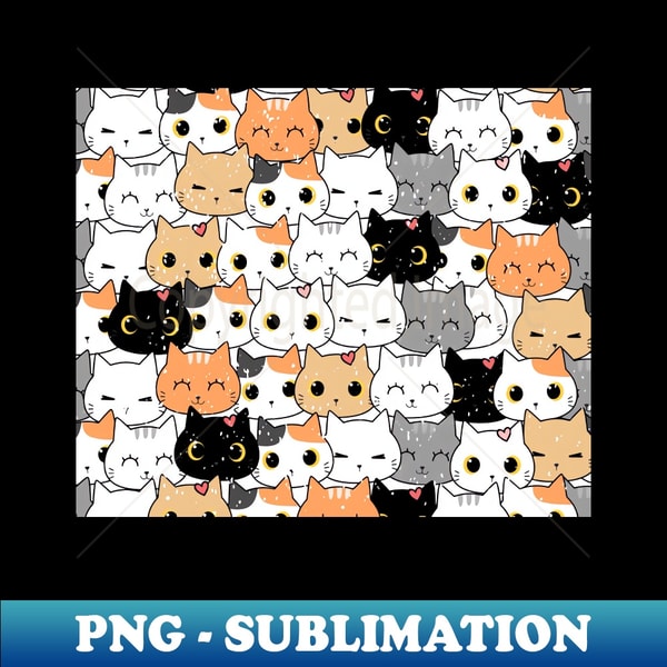 Cute Cat Pattern - PNG Transparent Digital Download File for - Inspire ...