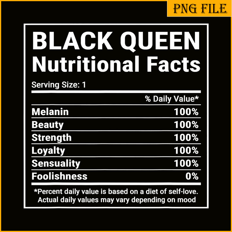 QUE301023122-African American PNG, BlackQueen PNG, Nutritional Facts PNG.png