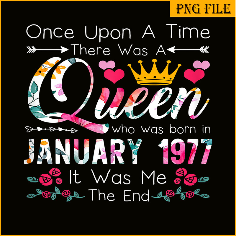 QUE30102357-Queen Was Born In January 1977 PNG, Happy Birthday PNG, Birthday Queen PNG.png