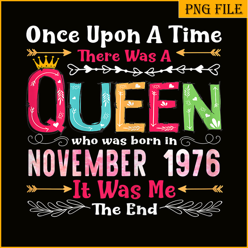 QUE30102359-Queen Was Born In November 1976 PNG, Happy Birthday PNG, Birthday Queen PNG.png