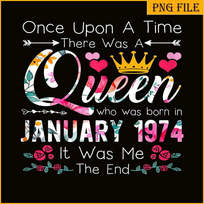 QUE30102361-Queen Was Born In January 1974 PNG, Happy Birthday PNG, Birthday Queen PNG.png
