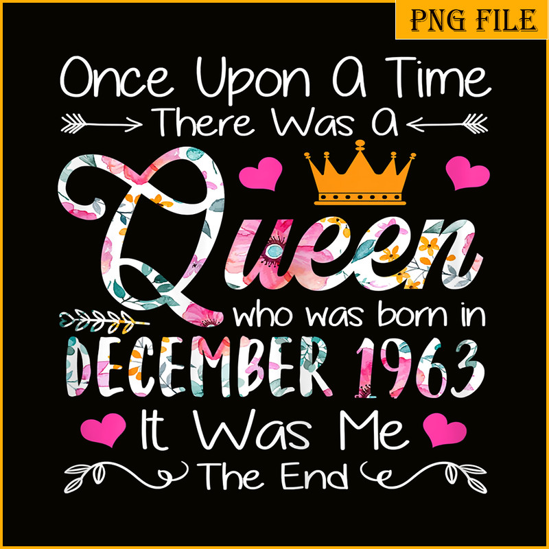 QUE30102370-Queen Was Born In December 1963 PNG, Happy Birthday PNG, Birthday Queen PNG.png