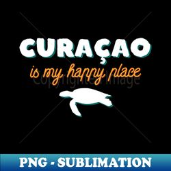 Curacao Is My Happy Place - Sea Turtle Snorkeling - PNG Transparent Sublimation Design - Perfect for Sublimation Mastery