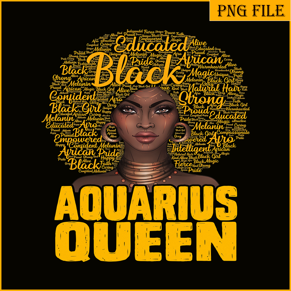 QUE31102322-Aquarious Gold Queen PNG, Birthday Queen PNG, Happy Birthday PNG.png