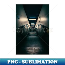 Dark Liminal Subway Escalator Photograph - Signature Sublimation PNG File - Bring Your Designs to Life