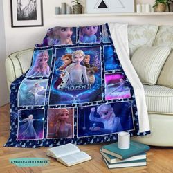 never too old for frozen movie characters halloween christmas sofa blanket, frozen blanket, olaf's frozen blanket, princ